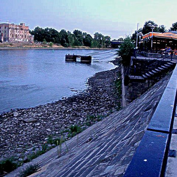 Niedrigwasser in Magdeburg